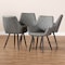 Baxton Studio Astrid Grey Upholstered and Black Metal 4-Piece Dining Chair Set 171-10794 - alternate 3